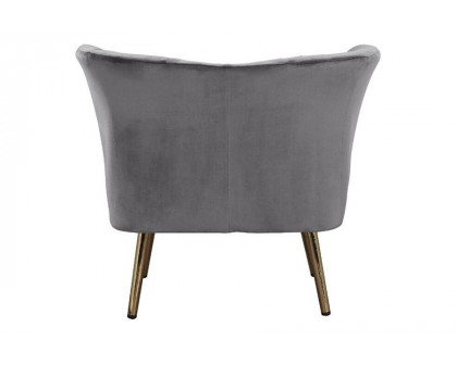 ACME™ Reese Accent Chair - Gray Velvet and Gold