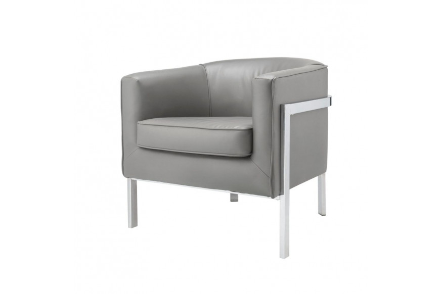 ACME™ Tiarnan Accent Chair - Vintage Gray/Chrome