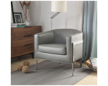 ACME™ Tiarnan Accent Chair - Vintage Gray/Chrome