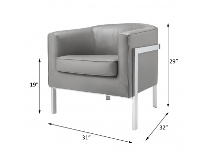 ACME™ Tiarnan Accent Chair - Vintage Gray/Chrome