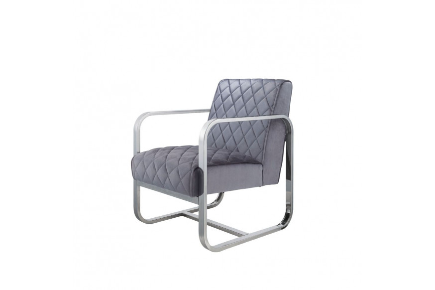 ACME™ Tasmine Accent Chair - Gray Velvet/Chrome