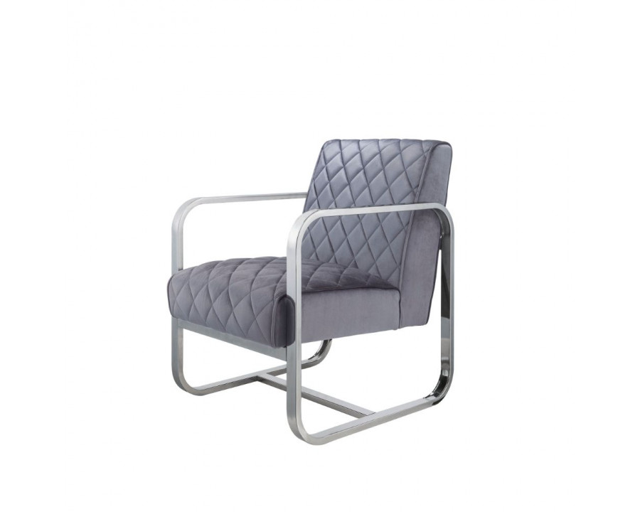 ACME Tasmine Accent Chair - Gray Velvet/Chrome