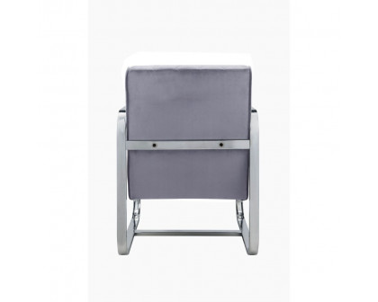 ACME™ Tasmine Accent Chair - Gray Velvet/Chrome