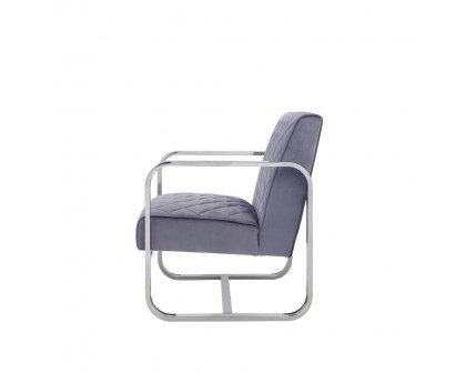 ACME™ Tasmine Accent Chair - Gray Velvet/Chrome