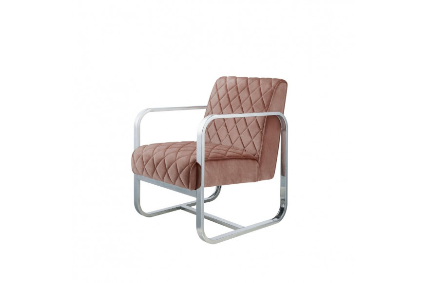 ACME™ Tasmine Accent Chair - Peach Velvet/Chrome