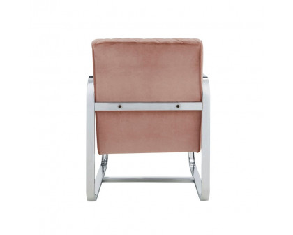 ACME™ Tasmine Accent Chair - Peach Velvet/Chrome