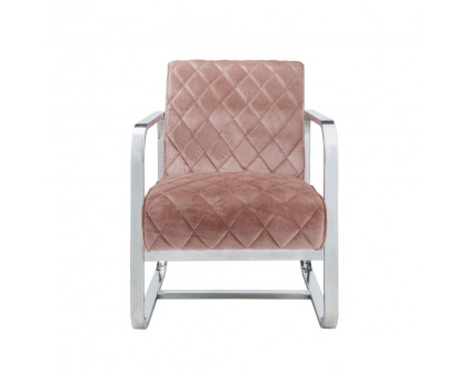 ACME™ Tasmine Accent Chair - Peach Velvet/Chrome