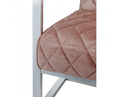 ACME™ Tasmine Accent Chair - Peach Velvet/Chrome