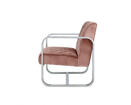 ACME™ Tasmine Accent Chair - Peach Velvet/Chrome