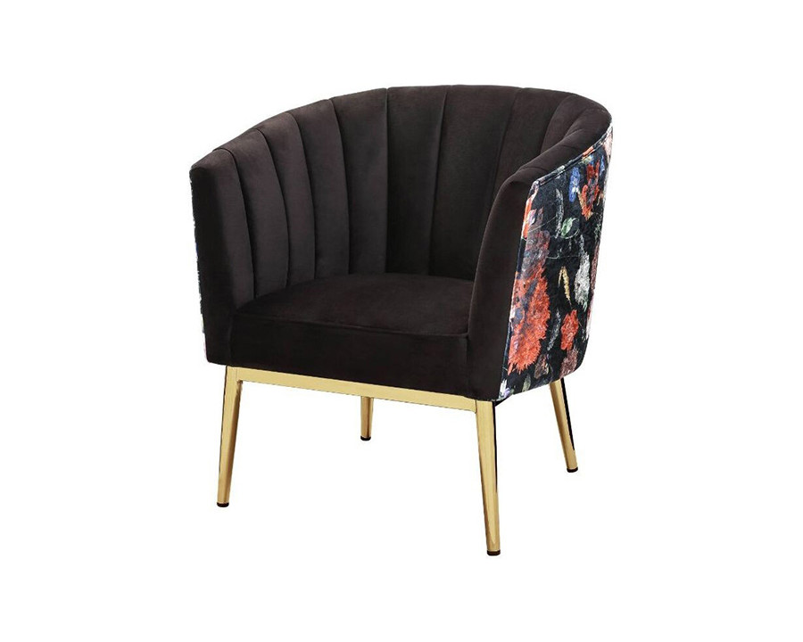 ACME Colla Accent Chair - Gray Velvet and Gold