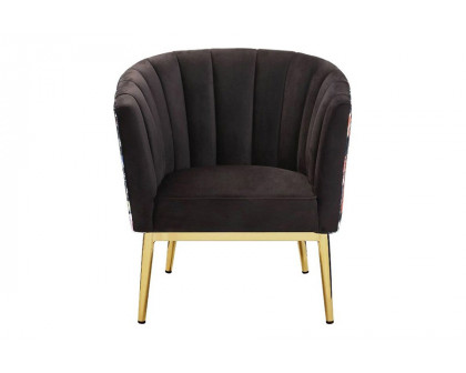 ACME Colla Accent Chair - Gray Velvet and Gold