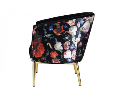 ACME Colla Accent Chair - Gray Velvet and Gold