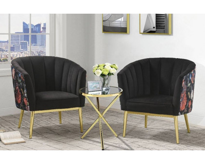 ACME Colla Accent Chair - Gray Velvet and Gold