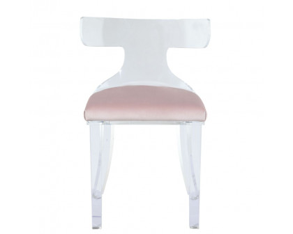 ACME™ Bradley Accent Chair - Light Pink Velvet/Clear Acrylic