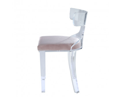 ACME™ Bradley Accent Chair - Light Pink Velvet/Clear Acrylic