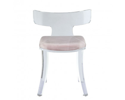 ACME™ Bradley Accent Chair - Light Pink Velvet/Clear Acrylic