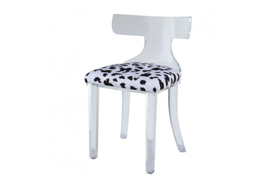 ACME™ Bradley Accent Chair - Spotted Velvet/Clear Acrylic