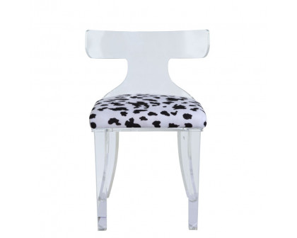 ACME™ Bradley Accent Chair - Spotted Velvet/Clear Acrylic