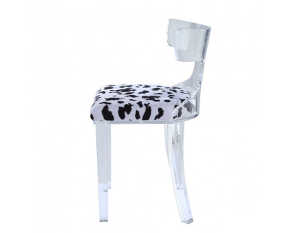 ACME™ Bradley Accent Chair - Spotted Velvet/Clear Acrylic