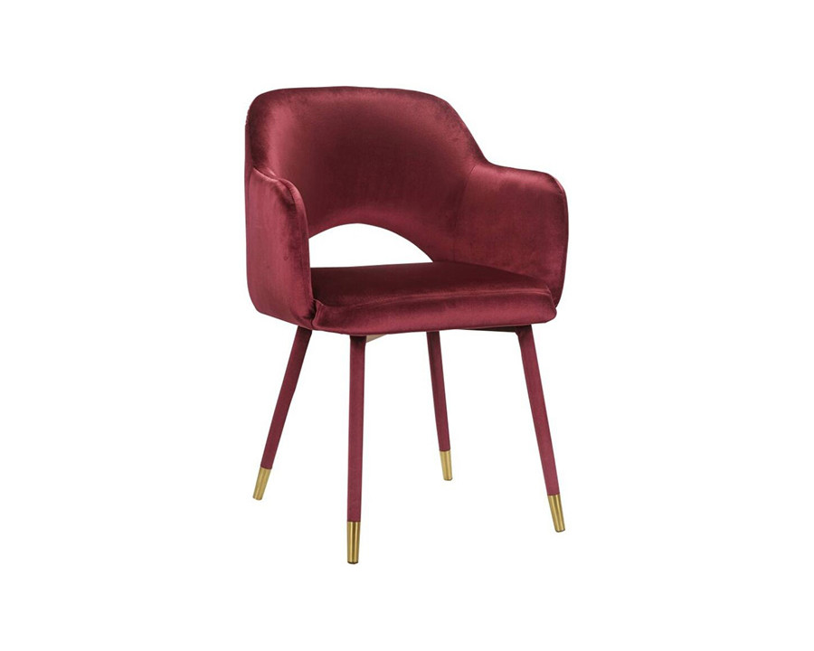 ACME Applewood Accent Chair - Bordeaux Red Velvet and Gold