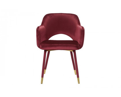 ACME Applewood Accent Chair - Bordeaux Red Velvet and Gold