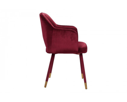 ACME Applewood Accent Chair - Bordeaux Red Velvet and Gold