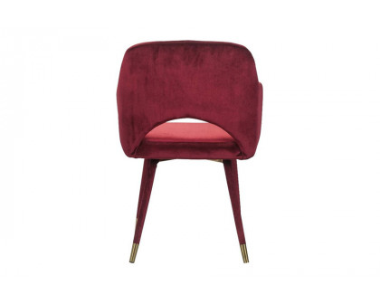 ACME Applewood Accent Chair - Bordeaux Red Velvet and Gold