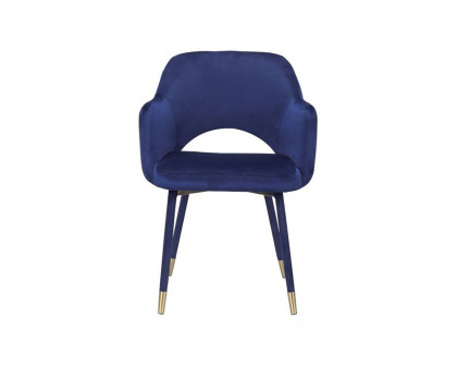 ACME Applewood Accent Chair - Ocean Blue Velvet and Gold