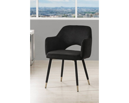 ACME Applewood Accent Chair - Black Velvet and Gold