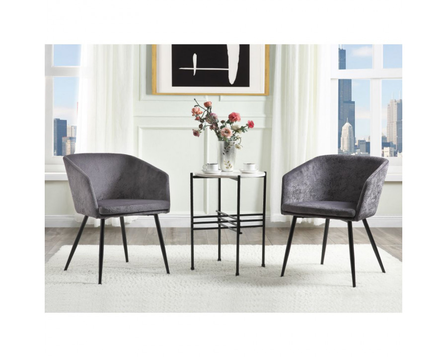 ACME - Taigi 3PC Table & Chair Set in Gray/Black