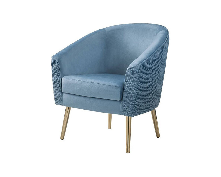 ACME Benny Accent Chair - Blue Velvet and Gold