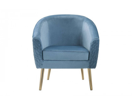 ACME Benny Accent Chair - Blue Velvet and Gold