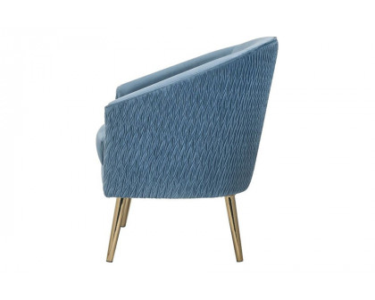 ACME Benny Accent Chair - Blue Velvet and Gold