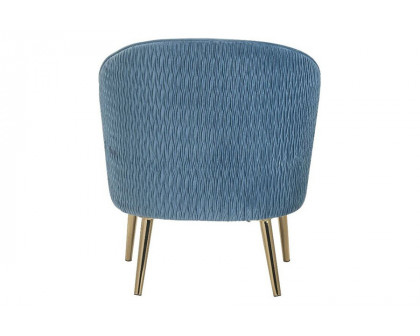 ACME Benny Accent Chair - Blue Velvet and Gold