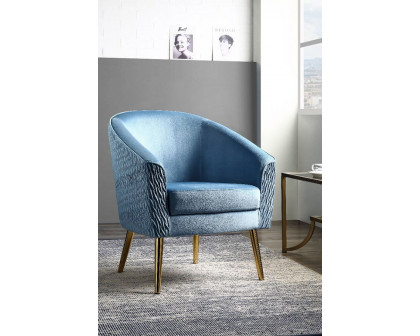 ACME Benny Accent Chair - Blue Velvet and Gold