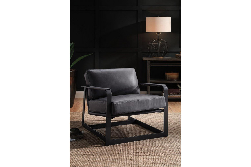 ACME™ Locnos Accent Chair - Gray/Black