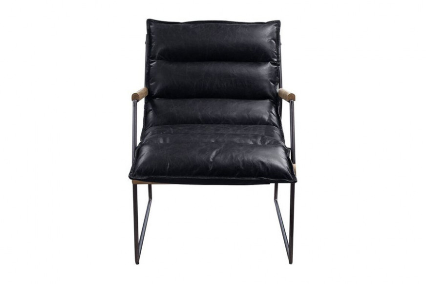 ACME™ Luberzo Accent Chair - Distress Espresso/Matt Iron