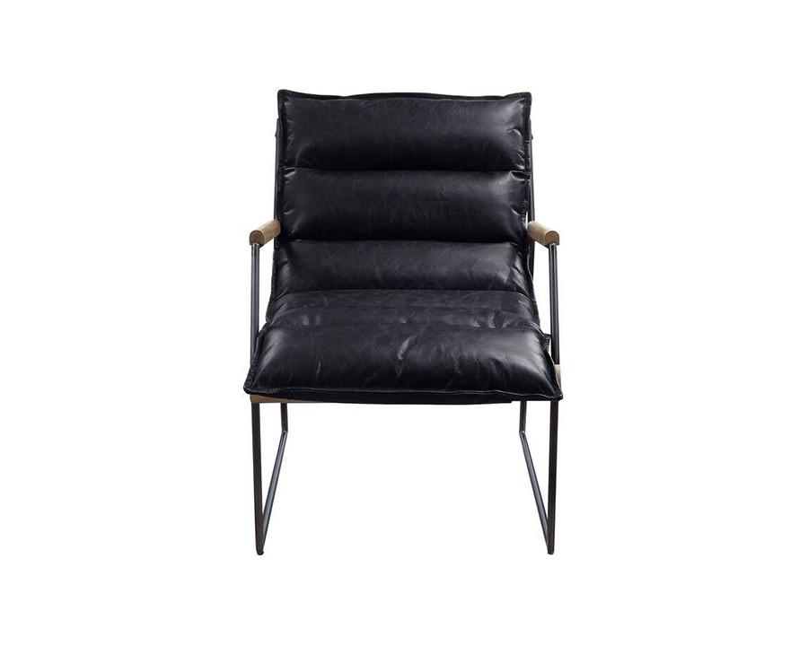 ACME - Luberzo Accent Chair in Distress Espresso/Matt Iron