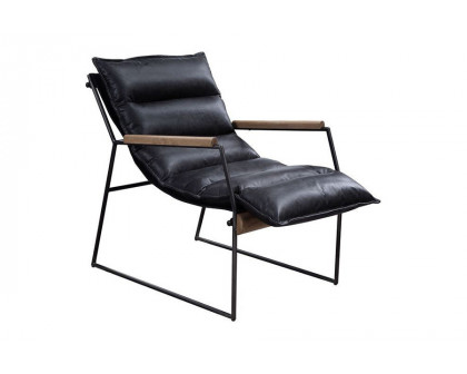 ACME™ Luberzo Accent Chair - Distress Espresso/Matt Iron