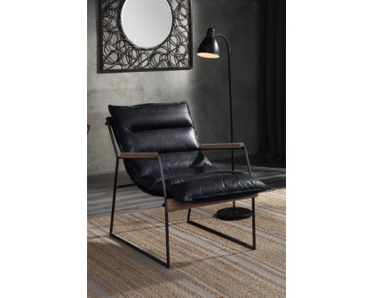 ACME™ Luberzo Accent Chair - Distress Espresso/Matt Iron