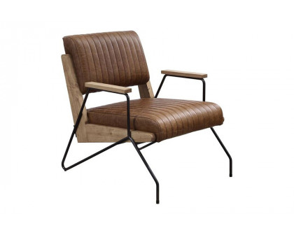 ACME™ Eacnlz Accent Chair - Cocoa/Matt Iron