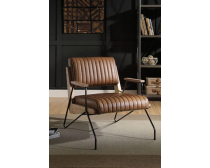 ACME™ Eacnlz Accent Chair - Cocoa/Matt Iron