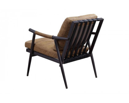 ACME - Anzan Accent Chair in Berham Chestnut/Matt Iron