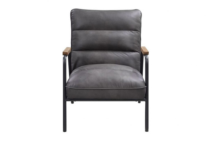 ACME™ Nignu Accent Chair - Gray/Matt Iron