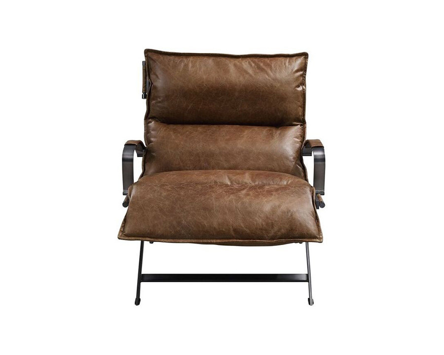 ACME - Zulgaz Accent Chair in Cocoa/Matt Iron