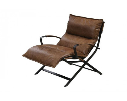 ACME - Zulgaz Accent Chair in Cocoa/Matt Iron