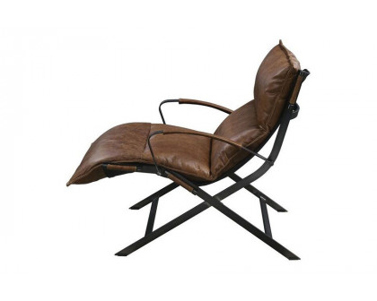 ACME - Zulgaz Accent Chair in Cocoa/Matt Iron