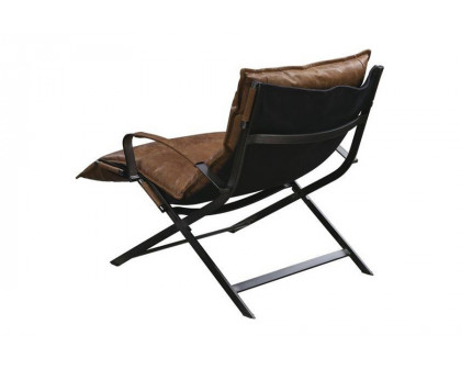 ACME - Zulgaz Accent Chair in Cocoa/Matt Iron