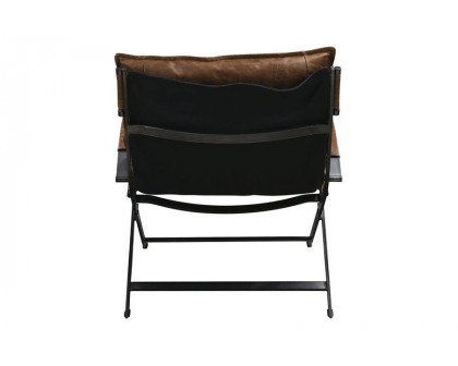 ACME - Zulgaz Accent Chair in Cocoa/Matt Iron