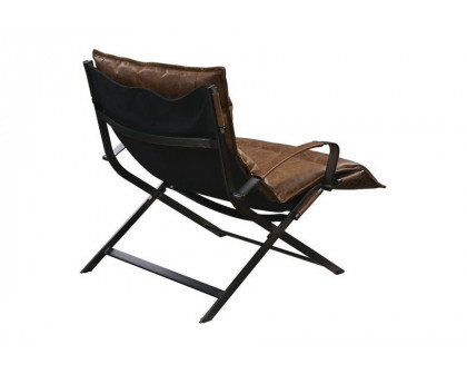 ACME - Zulgaz Accent Chair in Cocoa/Matt Iron